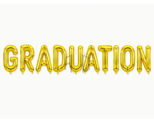 Graduation Letter Foil Balloon Banner Set – Gold & Silver Alphabet Balloons for Graduation Party Decoration