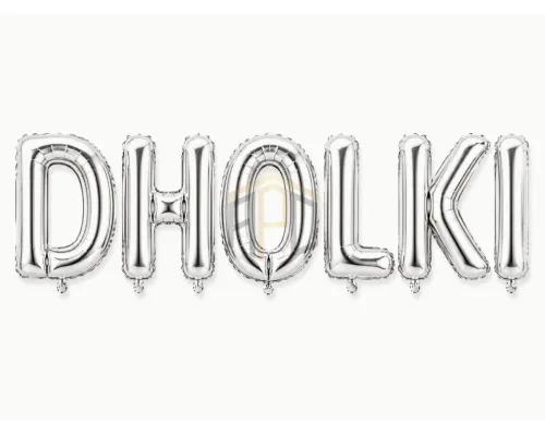 DHOLKI Foil Letter Balloon Banner Set – Gold & Silver Colours Available