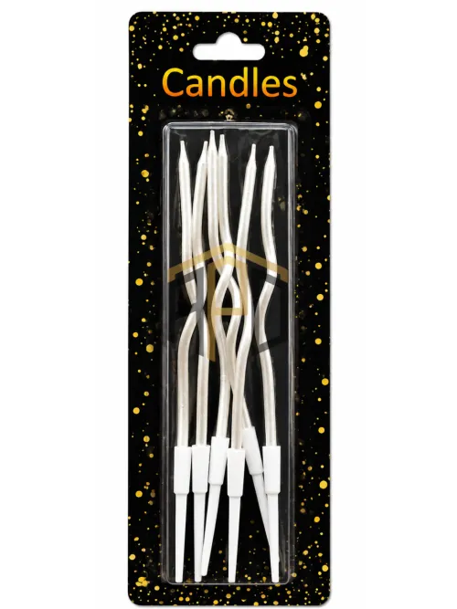Metallic Spiral Birthday Candles Set – Gold, Silver, Red, Black, Dark Blue, Dark Pink, Light Pink, Green, White & Multi Colours Available