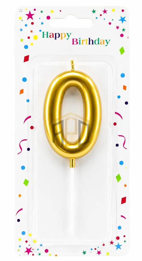 Gold Number Birthday Cake Candle (0-9) – Premium Metallic Number Candle for Birthday Cakes