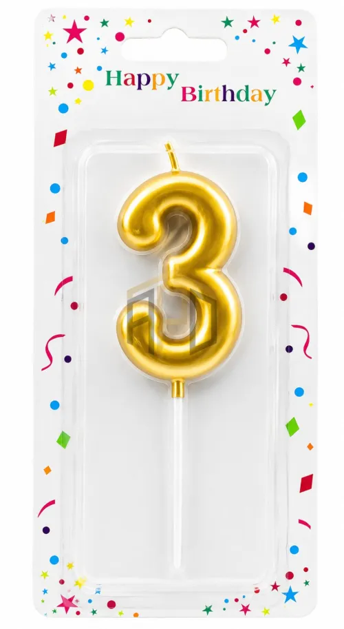 Gold Number Birthday Cake Candle (0-9) – Premium Metallic Number Candle for Birthday Cakes