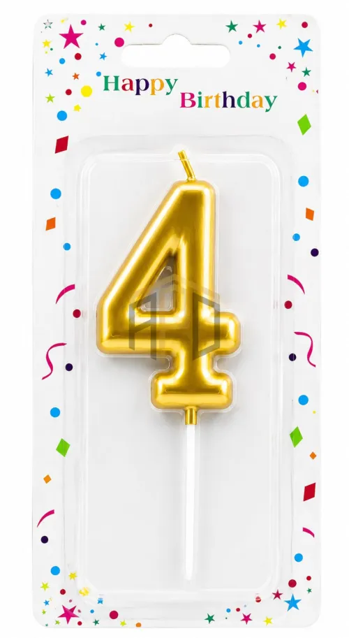 Gold Number Birthday Cake Candle (0-9) – Premium Metallic Number Candle for Birthday Cakes