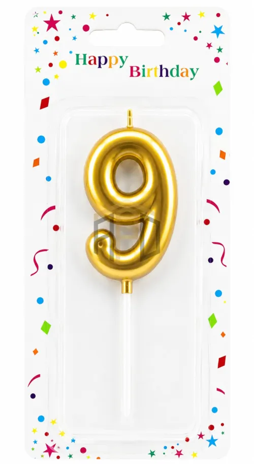 Gold Number Birthday Cake Candle (0-9) – Premium Metallic Number Candle for Birthday Cakes