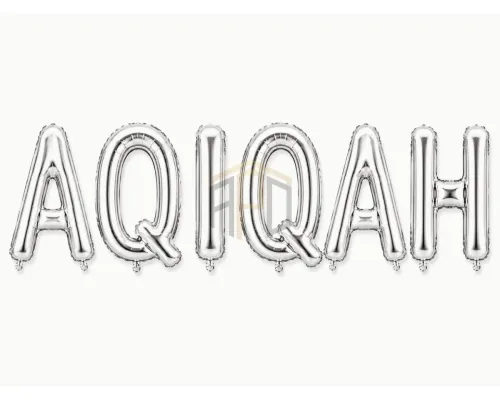 Premium Aqiqah Mubarak Letter Foil Balloon Banner Set – Gold & Silver | Party Decoration Balloon