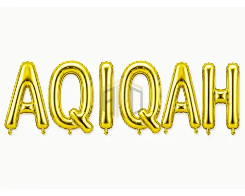Premium Aqiqah Mubarak Letter Foil Balloon Banner Set – Gold & Silver | Party Decoration Balloon