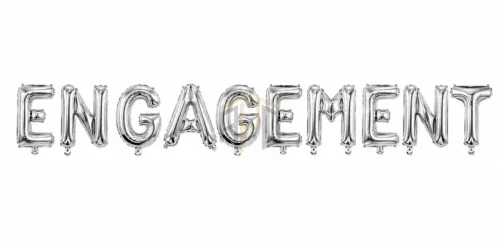 Engagement Foil Balloon Banner Set – Gold & Silver Letter Balloons