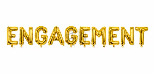 Engagement Foil Balloon Banner Set – Gold & Silver Letter Balloons