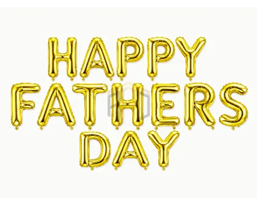 Premium Happy Father's Day Letter Foil Balloon Banner Set – Gold & Silver | Father's Day Party Decoration