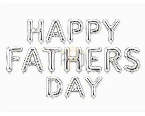 Premium Happy Father's Day Letter Foil Balloon Banner Set – Gold & Silver | Father's Day Party Decoration