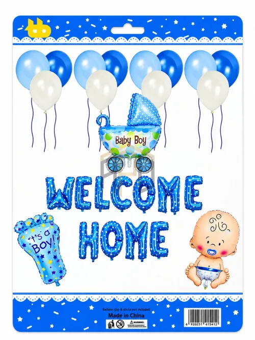 Welcome Home Baby Boy Balloon Decoration Set
