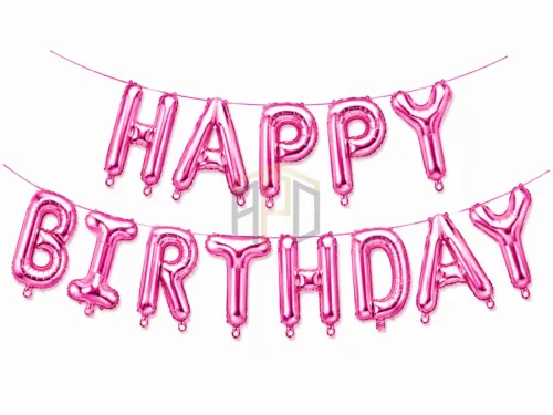 Happy Birthday Letter Foil Balloon Banner for Birthday Party Decorations | Gold, Silver, Red, Black, Rose Gold, Pink, Blue & Multi Color