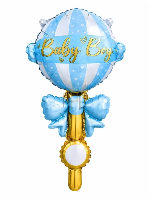 Premium Baby Rattle Foil Balloon – Baby Boy & Baby Girl Welcome Party Balloon