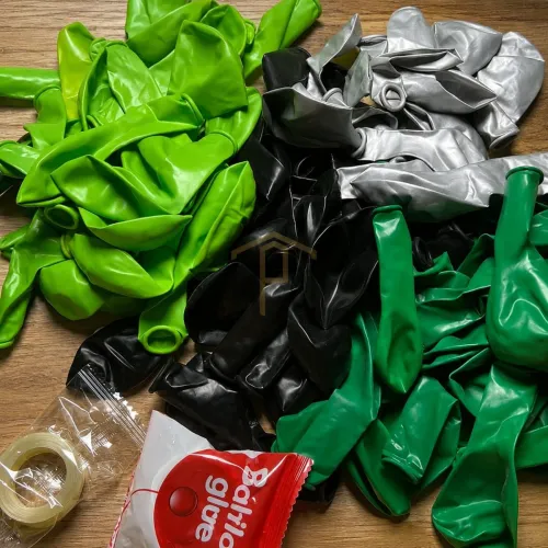 100 PCS Balloon Garland Kit – Green, Lime Green, Black & Silver Latex Balloons