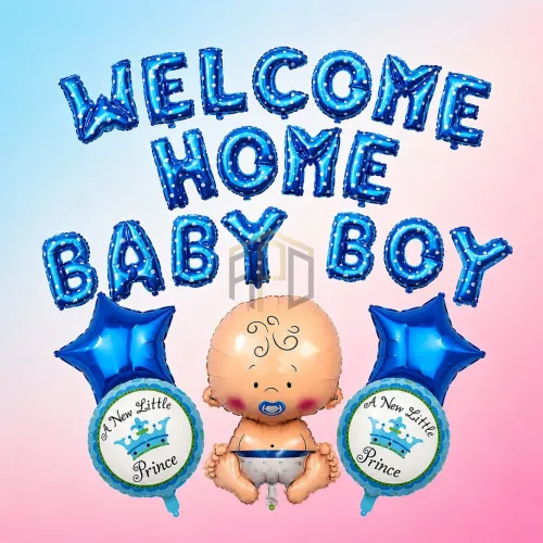 Welcome Home Baby Balloon Decoration Kit – Baby Foil & Heart Balloons