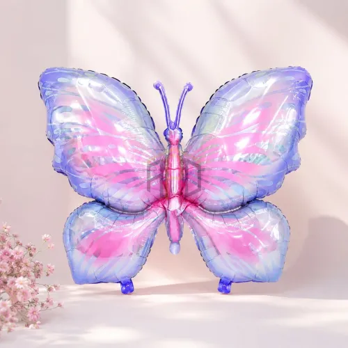 5 Pcs Butterfly Foil Balloons – Pink, Lilac & Blue