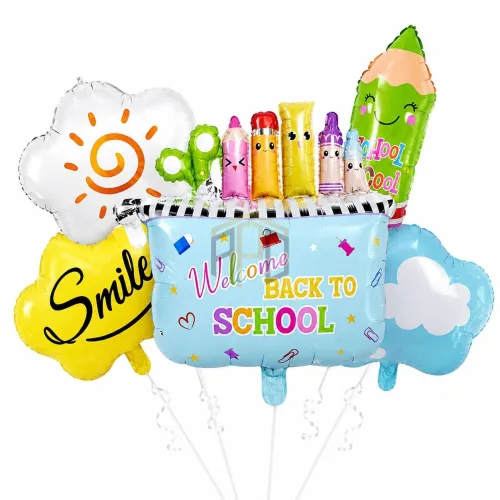 Back to School Foil Balloon Set 5 Pcs | School Theme Birthday & Decoration Balloons