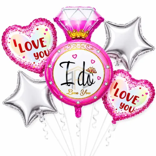 I Do Love You Foil Balloon Set 5 Pcs
