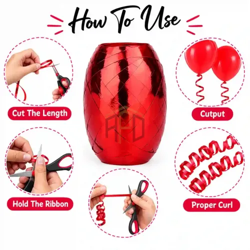 Curly Ribbon Roll 6 Pcs – Balloon & Gift Wrapping Ribbon