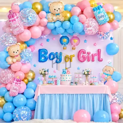 100pcs Boy or Girl Baby Shower Balloon Decoration Set | Gender Reveal Party Theme Balloons
