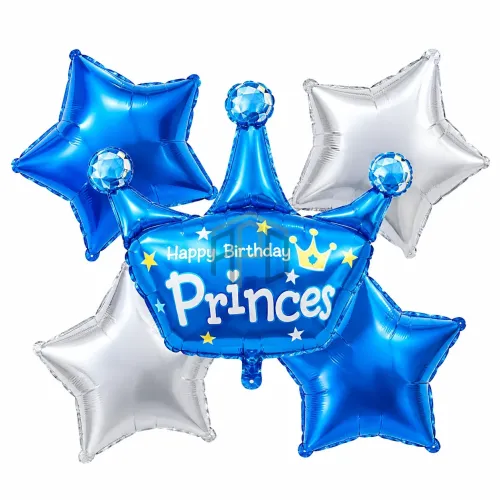 Princess & Prince Foil Balloons Set for Birthday Decoration