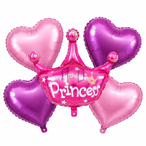 Princess & Prince Foil Balloons Set for Birthday Decoration