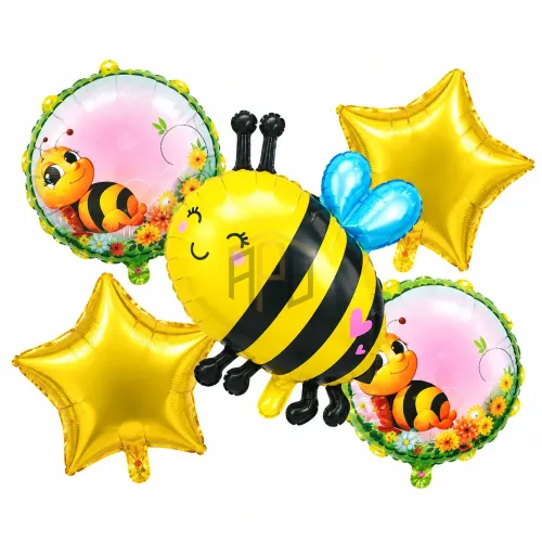 Honey Bee Foil Balloon Set 5 Pcs