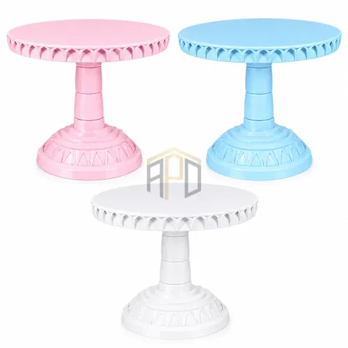 Cake Stand & Cake Tray – White, Light Pink & Light Blue