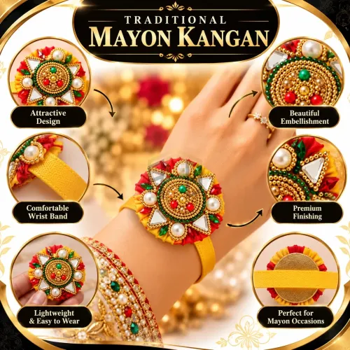 Traditional Mayon Kangan – Fancy Multicolor Mayoun Bangle with Bead & Stone Work
