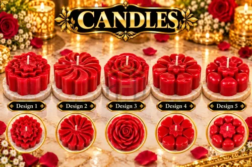 Flower Shape Decorative Candle – 5 Designs