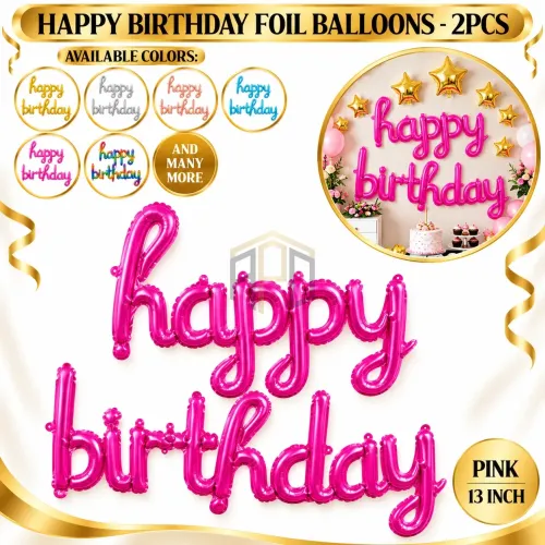 Happy Birthday Foil Balloons 2Pcs – 13 Inch Letter Balloons
