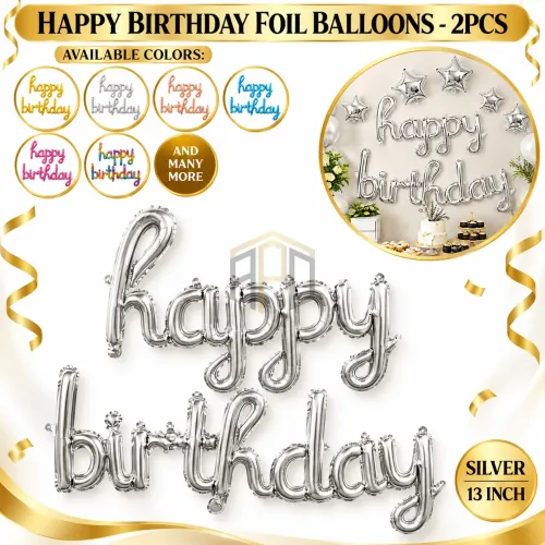 Happy Birthday Foil Balloons 2Pcs – 13 Inch Letter Balloons