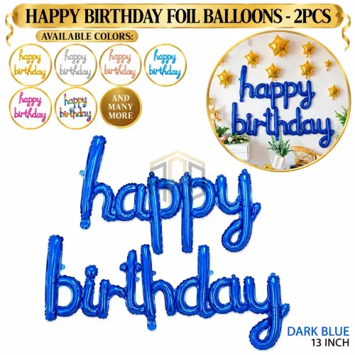 Happy Birthday Foil Balloons 2Pcs – 13 Inch Letter Balloons