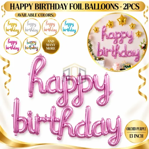 Happy Birthday Foil Balloons 2Pcs – 13 Inch Letter Balloons
