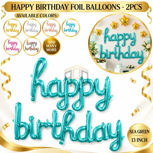 Happy Birthday Foil Balloons 2Pcs – 13 Inch Letter Balloons