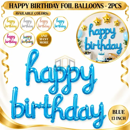 Happy Birthday Foil Balloons 2Pcs – 13 Inch Letter Balloons