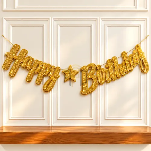 Happy Birthday Glitter Chain – Birthday Party Hanging Decoration
