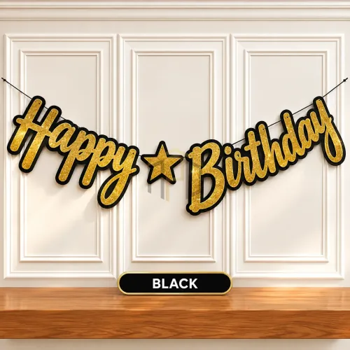 Happy Birthday Glitter Chain – Birthday Party Hanging Decoration