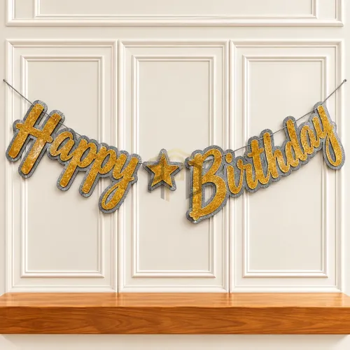 Happy Birthday Glitter Chain – Birthday Party Hanging Decoration