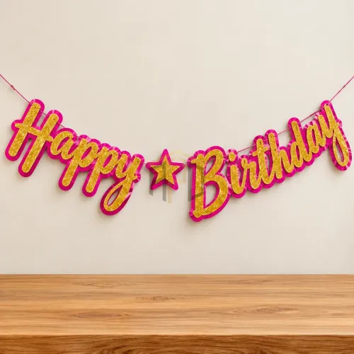 Happy Birthday Glitter Chain – Birthday Party Hanging Decoration
