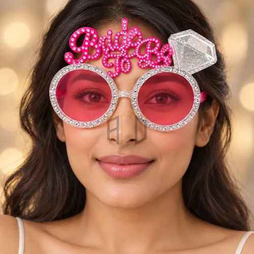 Bride To Be Party Glasses – Pink with Rhinestone Detail
