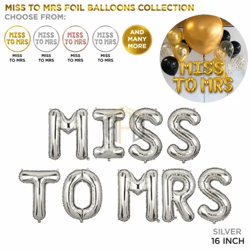 Miss To Mrs Foil Letter Balloons – 16 Inch