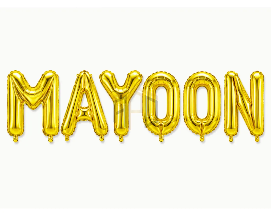 MAYOON Letter Foil Balloon Banner Set – Gold & Silver