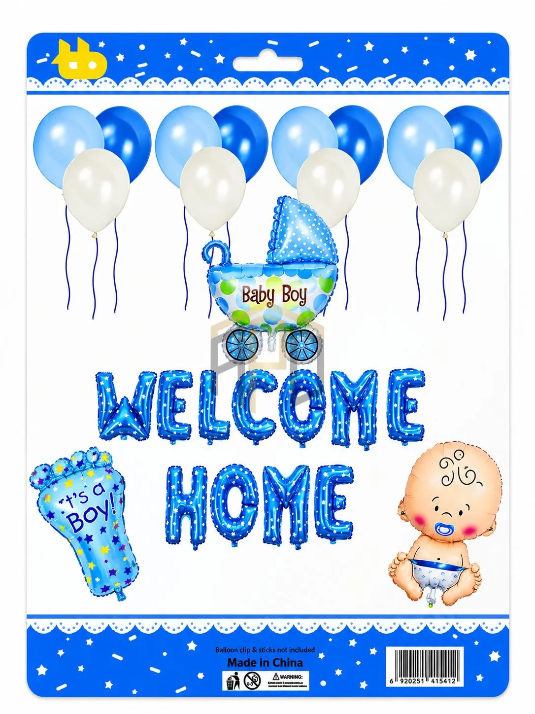 Welcome Home Baby Boy Balloon Decoration Set