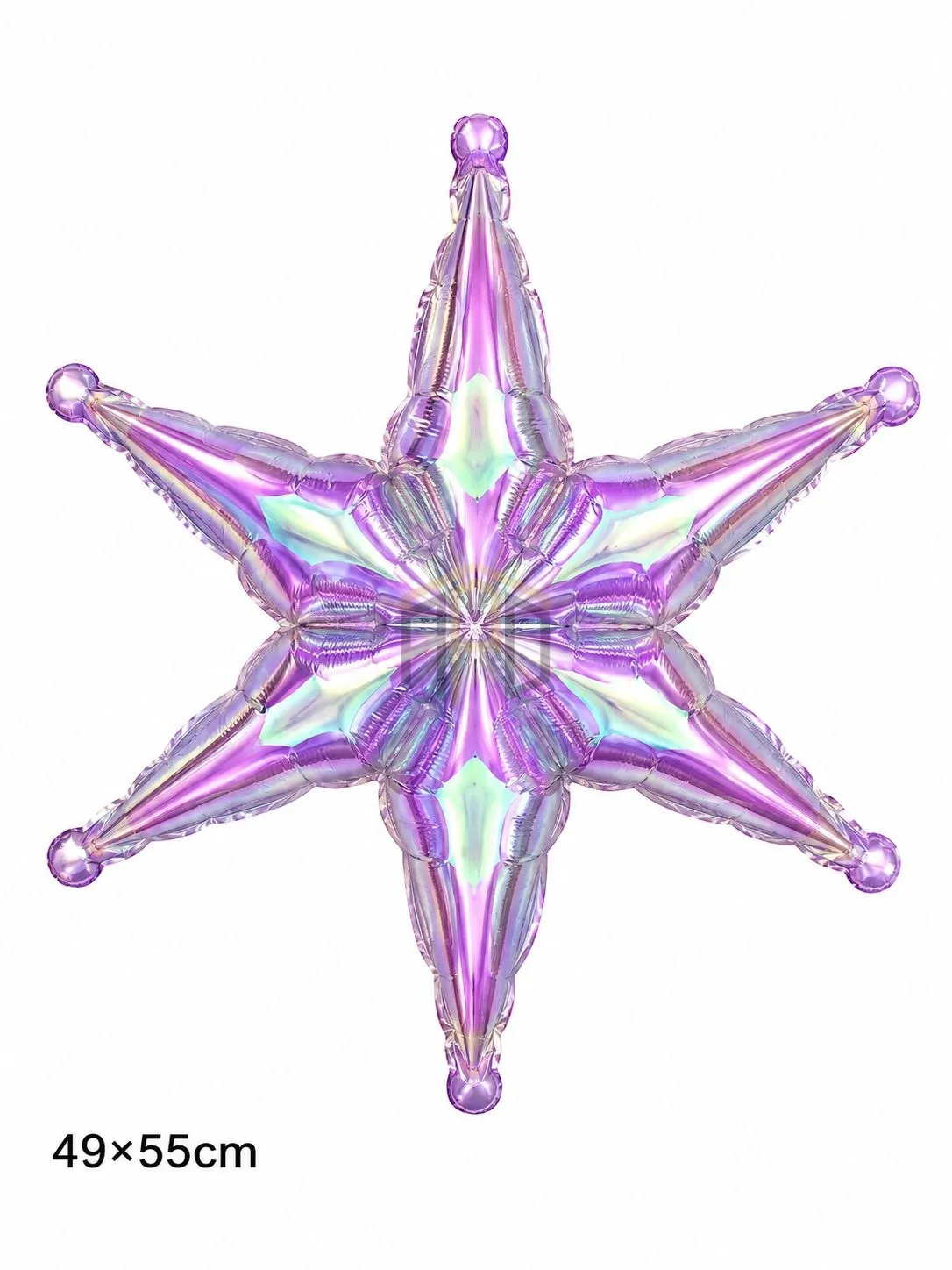 Premium Iridescent 6 Point Star Foil Balloon – Holographic Party Decoration Balloon (49 × 55 cm)