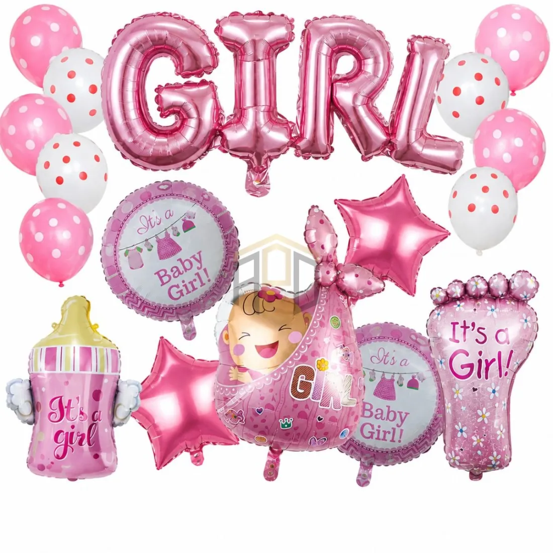Baby Girl Balloon Decoration Kit – Foil Balloon Set for Baby Shower & Welcome Baby Girl