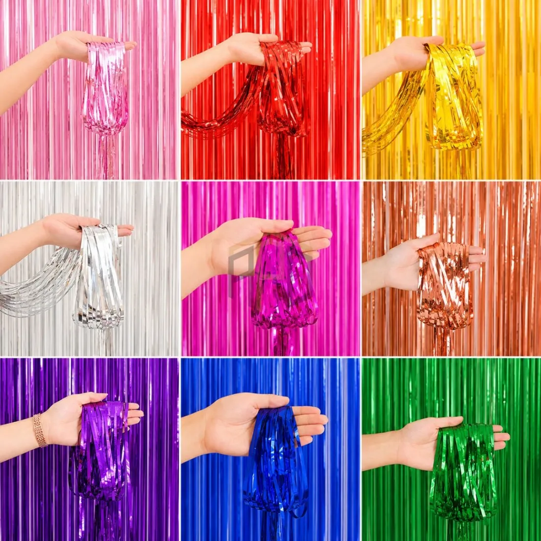 Foil Fringe Curtain Backdrop – 2ft × 5ft (1 Packet)