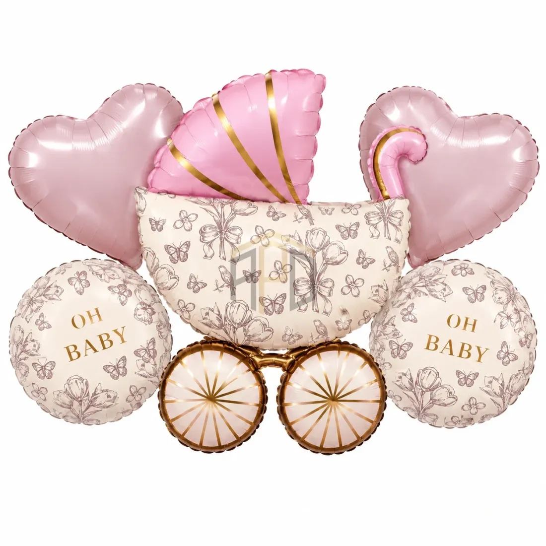 Baby Shower Carriage Foil Balloon Set