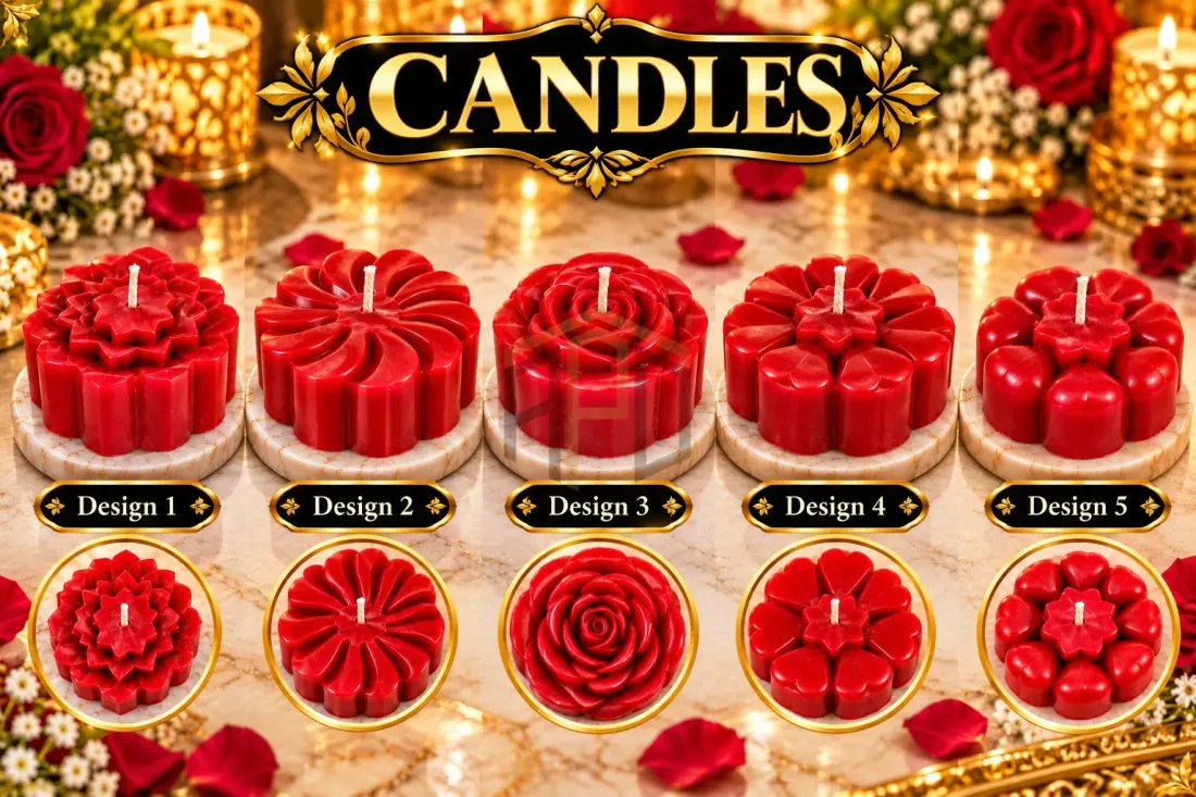 Flower Shape Decorative Candle – 5 Designs